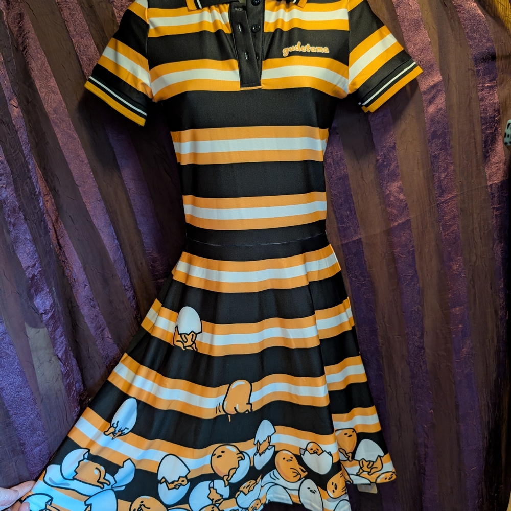 BlackMilk Gudetama Sanrio Lazy Egg NWT Dress XS Punk Goth Preppy Polo Collar